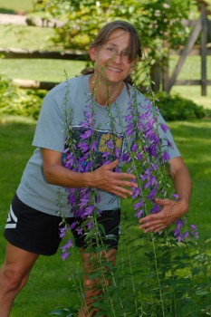 Cathy with her Flowers