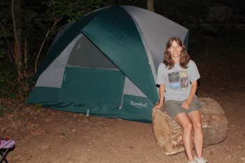 Cathy and Our Tent