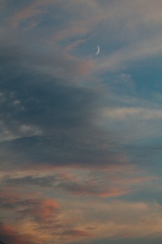 Moon and Clouds at Sunset
