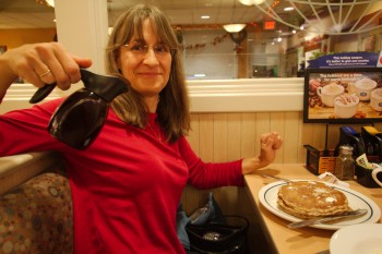Cathy, Pancakes, and Syrup