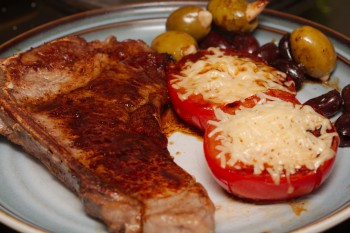 Steak, Tomatoes, and Olives