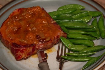 Pork Chop and Sugar Snap Peas