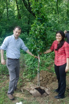 Seth and Iris Planting the Wedding Tree