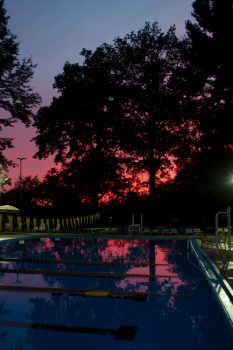 Sunset Over The Pool