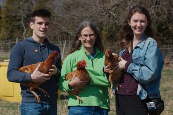 John, Cathy, and Grace (with Chickens)