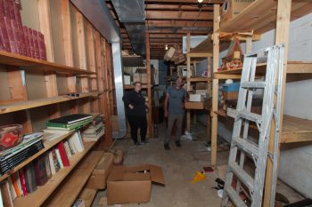 Maggie and David in Basement Storeroom