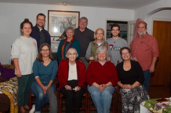 Seated: Cathy, Margaret, Susie, and Karen. Standing: Dorothy, Kyle, Diane, Rob, Amy, James, and Henry