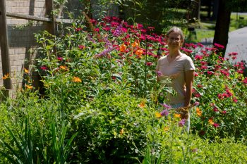 Cathy and Some Flowers