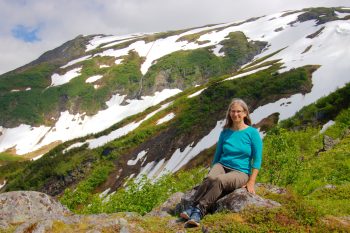 Cathy on Mount Roberts